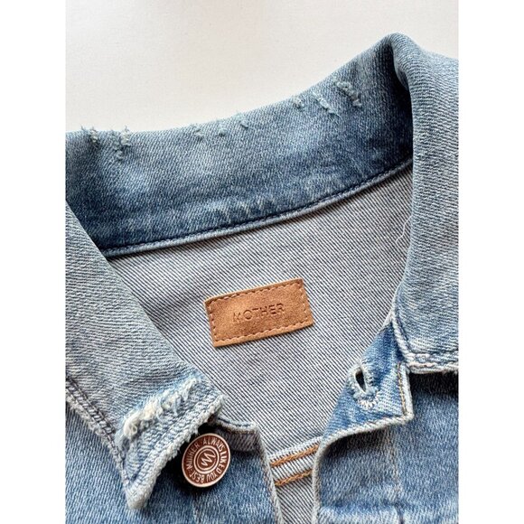 MOTHER The Bruiser Love Gun Cropped Fit Stretch Denim Jacket, Size S - Picture 12 of 16